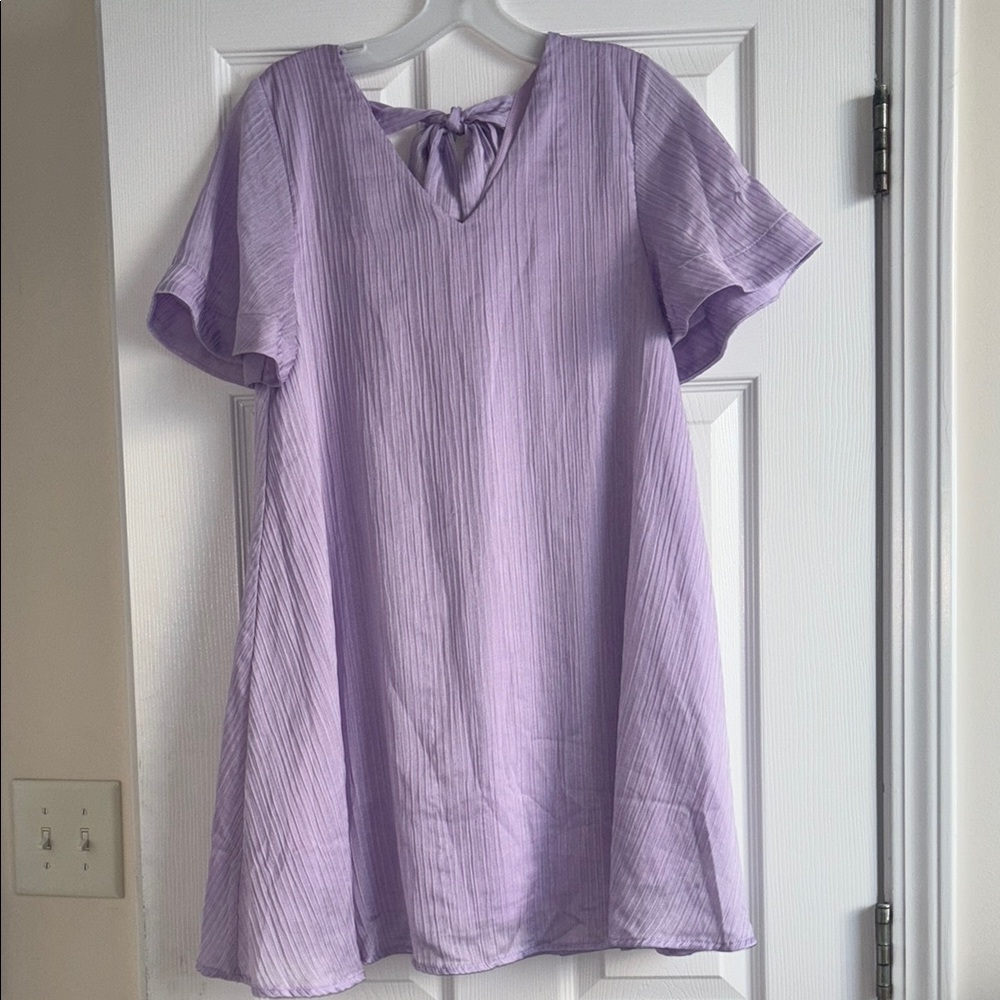 Lavender V-Neck Dress